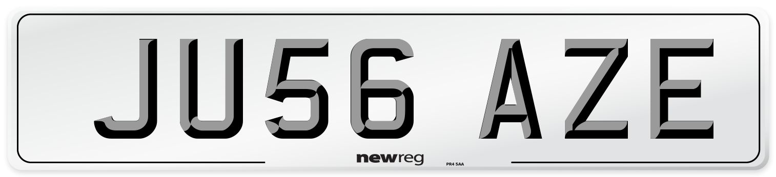 JU56 AZE Number Plate from New Reg